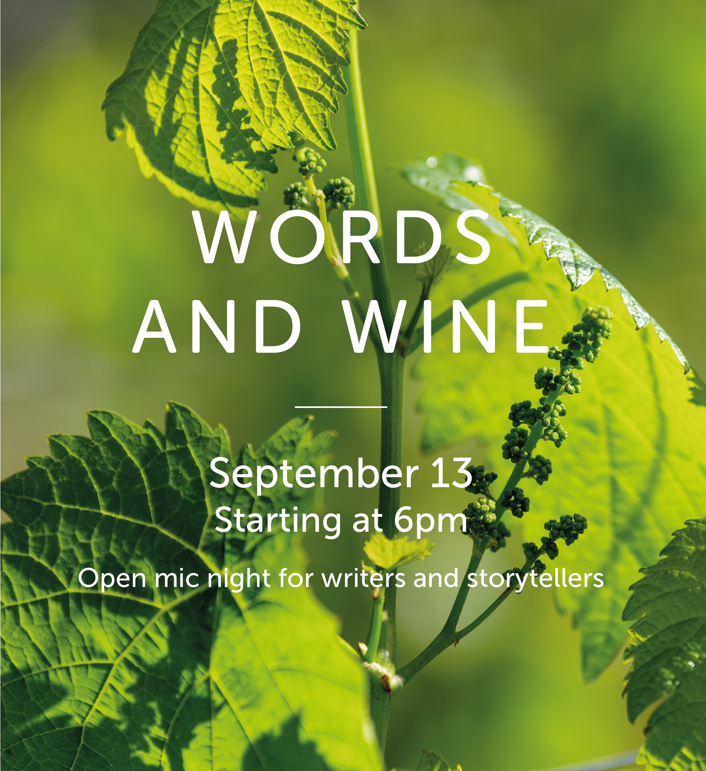 Words and Wine Event Poster